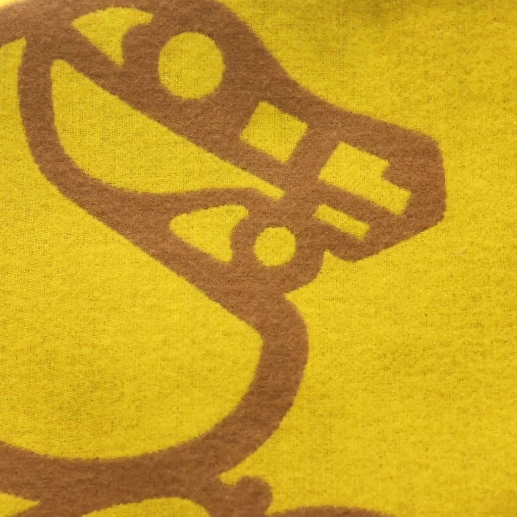 Hermes Buckle &camaille Cashmere Scarf Shawl Yellow Brown — view 2