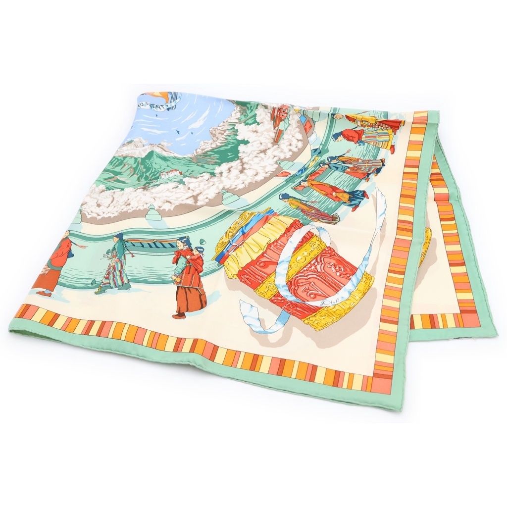 Hermes Carre 90 Prieres au Vent Prayer in the Wind Scarf Multicolor
