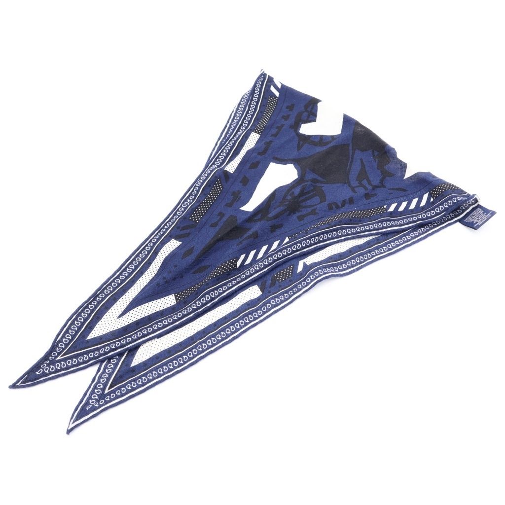 Hermes Ju Shawl Navy Scarf — view 2