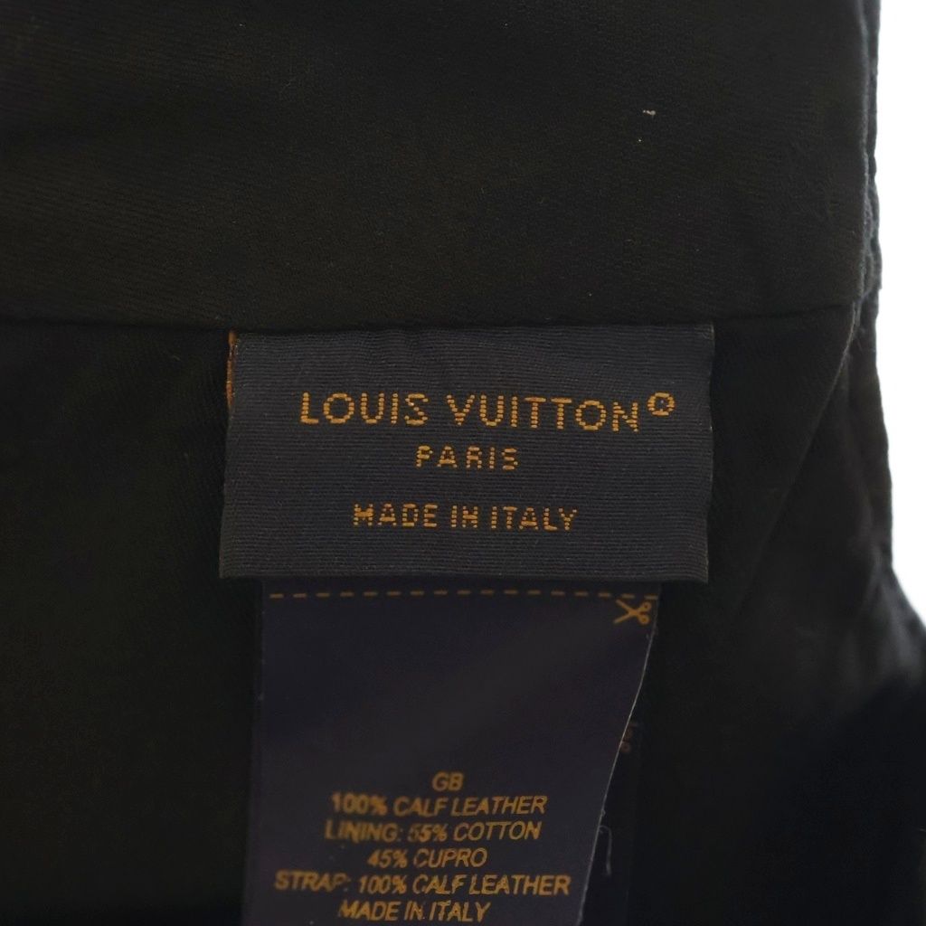 Louis Vuitton Monogram Shadow Subo Cap Hat Logo Leather Black — view 6