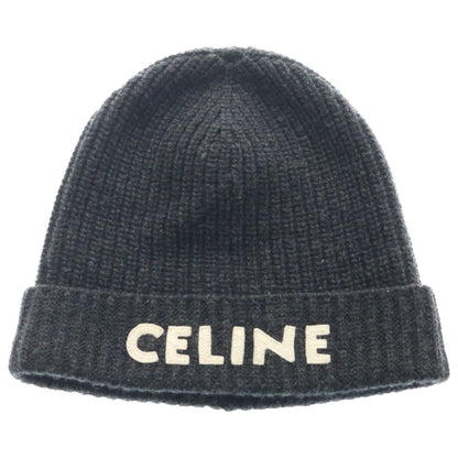 Celine Rib Knit Logo Gray Sweater