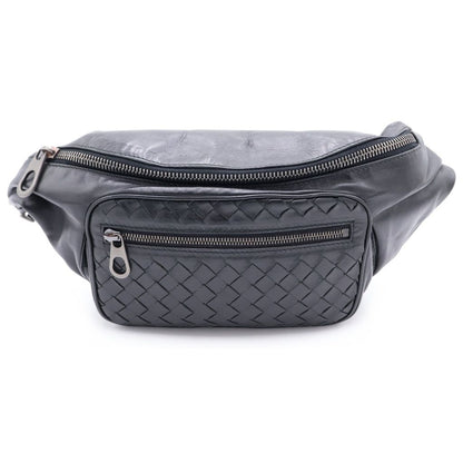 Bottega Veneta Intreccia Leather Belt Bag Black