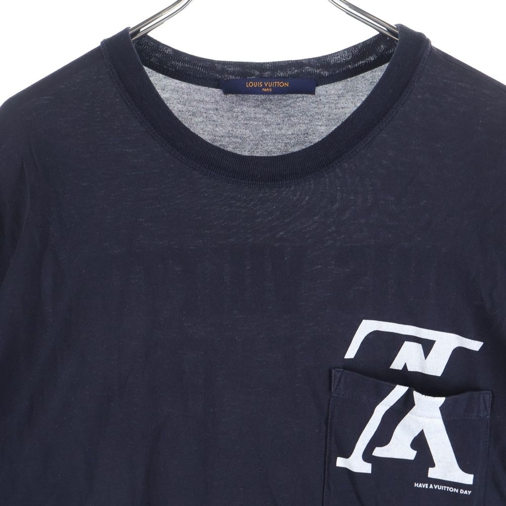 Louis Vuitton Forever Short Sleeve Logo T-Shirt Print Navy — view 3