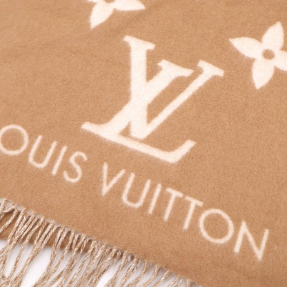 Louis Vuitton Monogram Reykjavik Scarf Shawl Cashmere Logo Beige White — view 2
