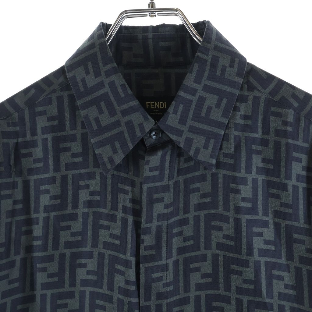 Fendi Zuccaall Over Pattern Long Sleeve Shirt Black 39 — view 3