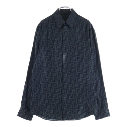 Fendi Zuccaall Over Pattern Long Sleeve Shirt Black 39