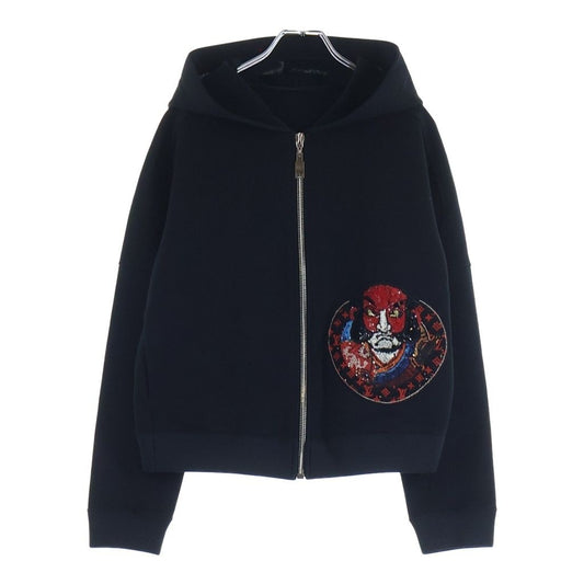Louis Vuitton Kansai Yamamoto Daruma Kabuki Spangle Embroidery Zip Hoodie Black