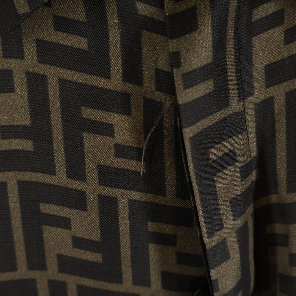 Fendi Zucca Pattern Silk Long Sleeve Shirt All Over Regular Color Logo Brown — view 5