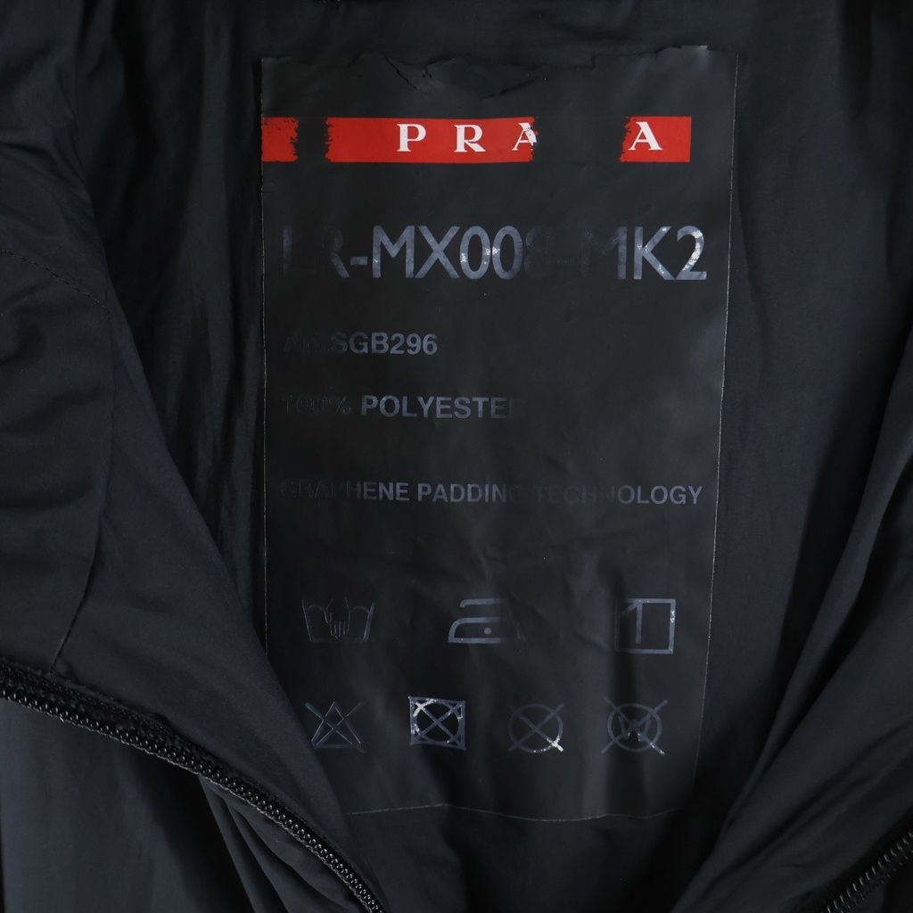 Prada Sport Beyond the Line Mule Logo Padded Double Zip Jacket Black — view 6
