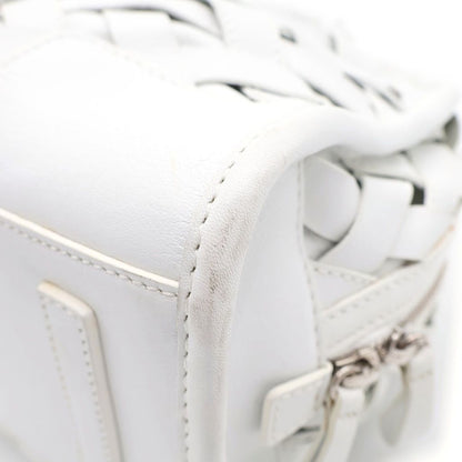 Loewe Amazona 28 Boston Bag White Leather Silver — view 5