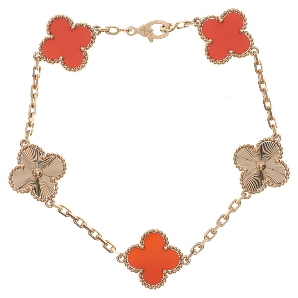 Van Cleef & Arpels Vintage Alhambra Bracelet 18K Pink Gold Gyo Chez nerian