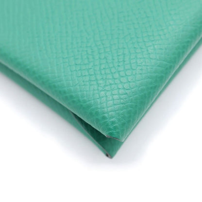 Hermes Calvi Duo Epsom Leather Mint Card Case Green Silver — view 4