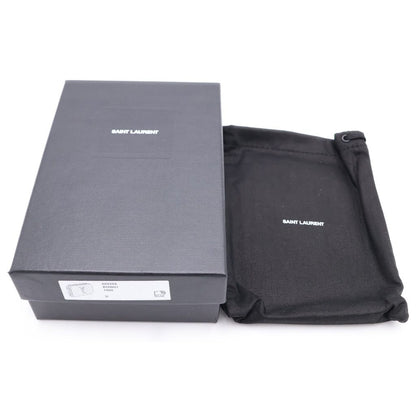 Saint Laurent Paris Logo Leather Compact Wallet Bi Fold Wallet Gold Black — view 6