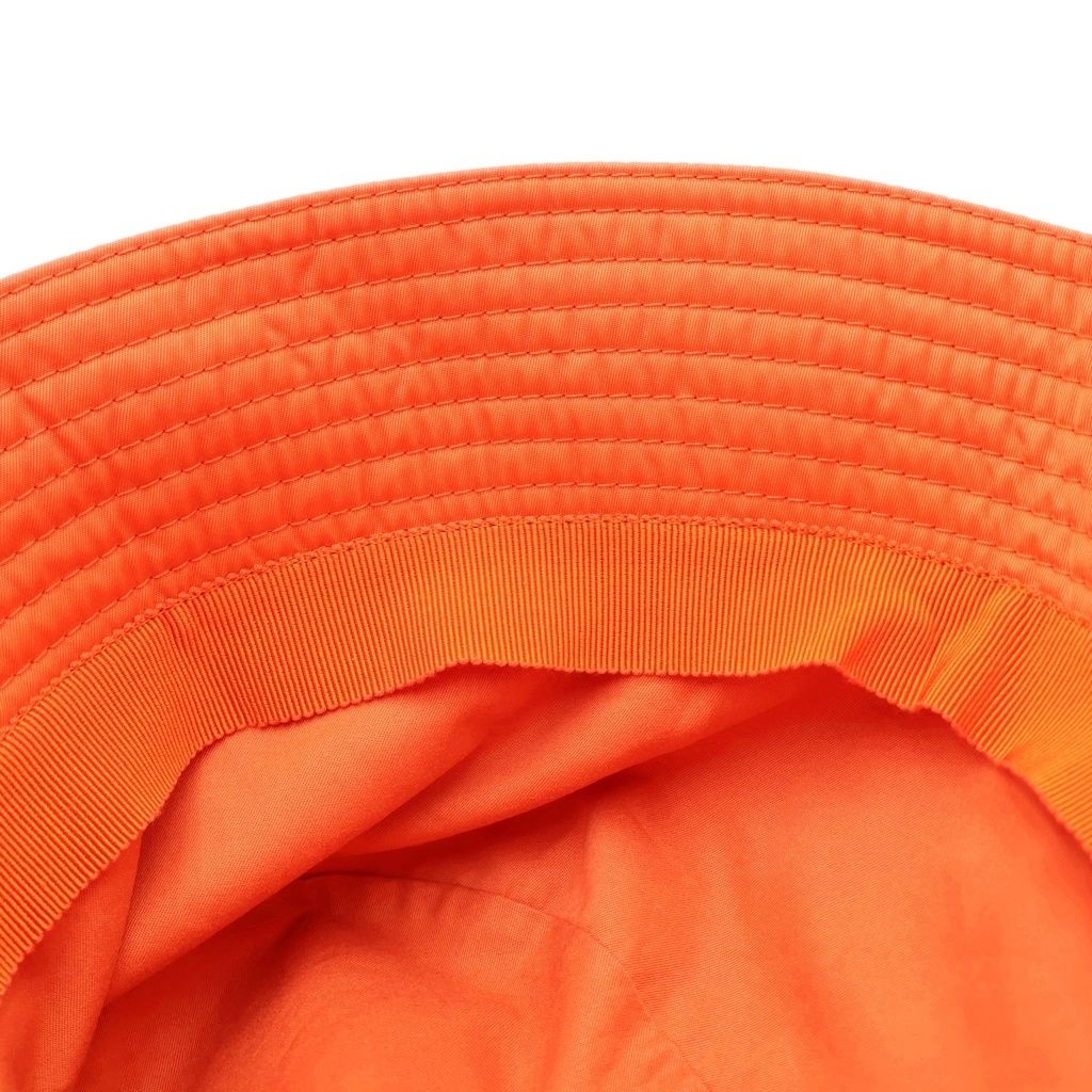 Prada Logo Triangleplate Bucket Hat Orange Nylon — view 6