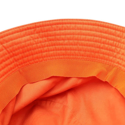 Prada Logo Triangleplate Bucket Hat Orange Nylon — view 6