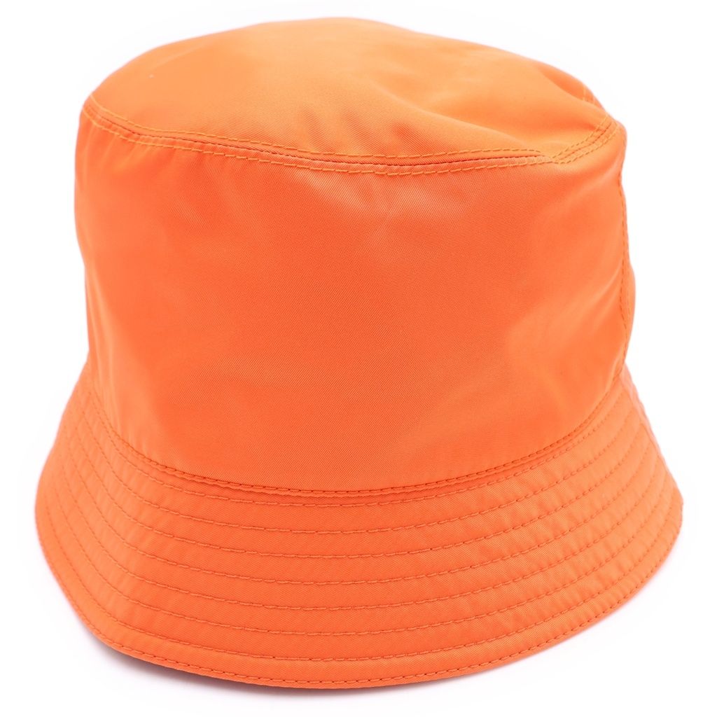 Prada Logo Triangleplate Bucket Hat Orange Nylon — view 2