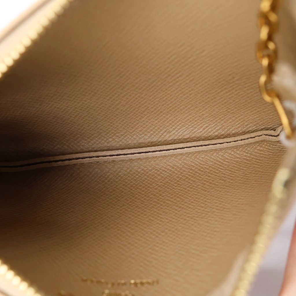 Louis Vuitton Monogram Plus Pochette Cles Charm Case Pouch Beige Gold — view 5