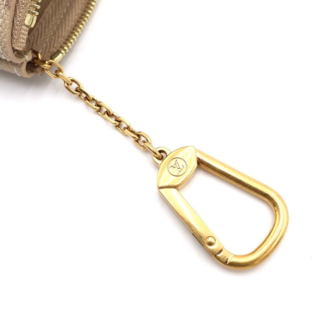 Louis Vuitton Monogram Plus Pochette Cles Charm Case Pouch Beige Gold — view 4