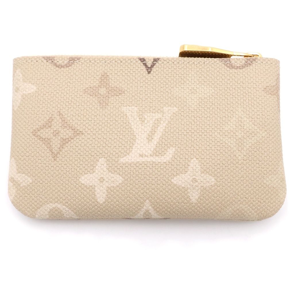 Louis Vuitton Monogram Plus Pochette Cles Charm Case Pouch Beige Gold