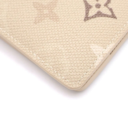 Louis Vuitton Monogram Portefeuille Tee Compact Wallet Bi Fold Wallet Beige — view 4