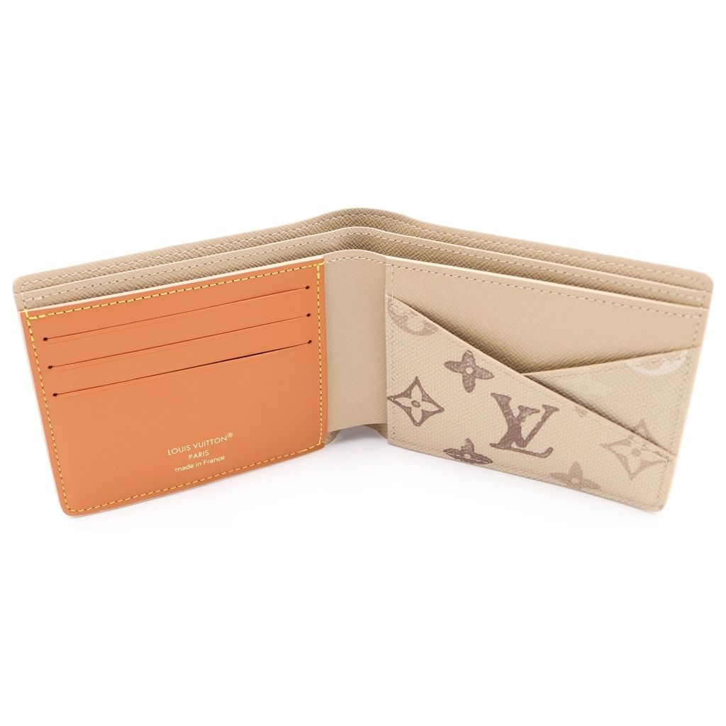 Louis Vuitton Monogram Portefeuille Tee Compact Wallet Bi Fold Wallet Beige — view 5