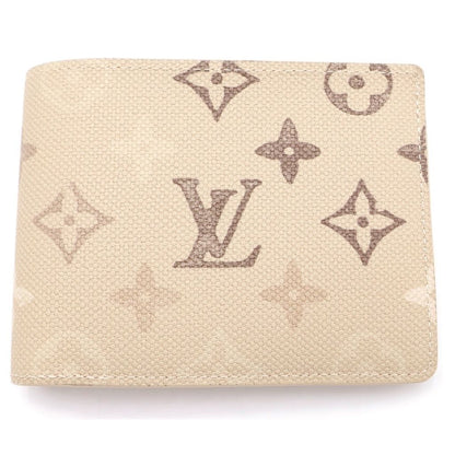 Louis Vuitton Monogram Portefeuille Tee Compact Wallet Bi Fold Wallet Beige