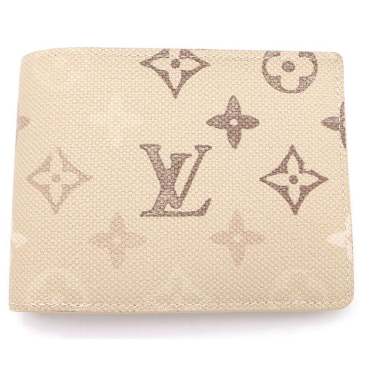 Louis Vuitton Monogram Portefeuille Tee Compact Wallet Bi Fold Wallet Beige