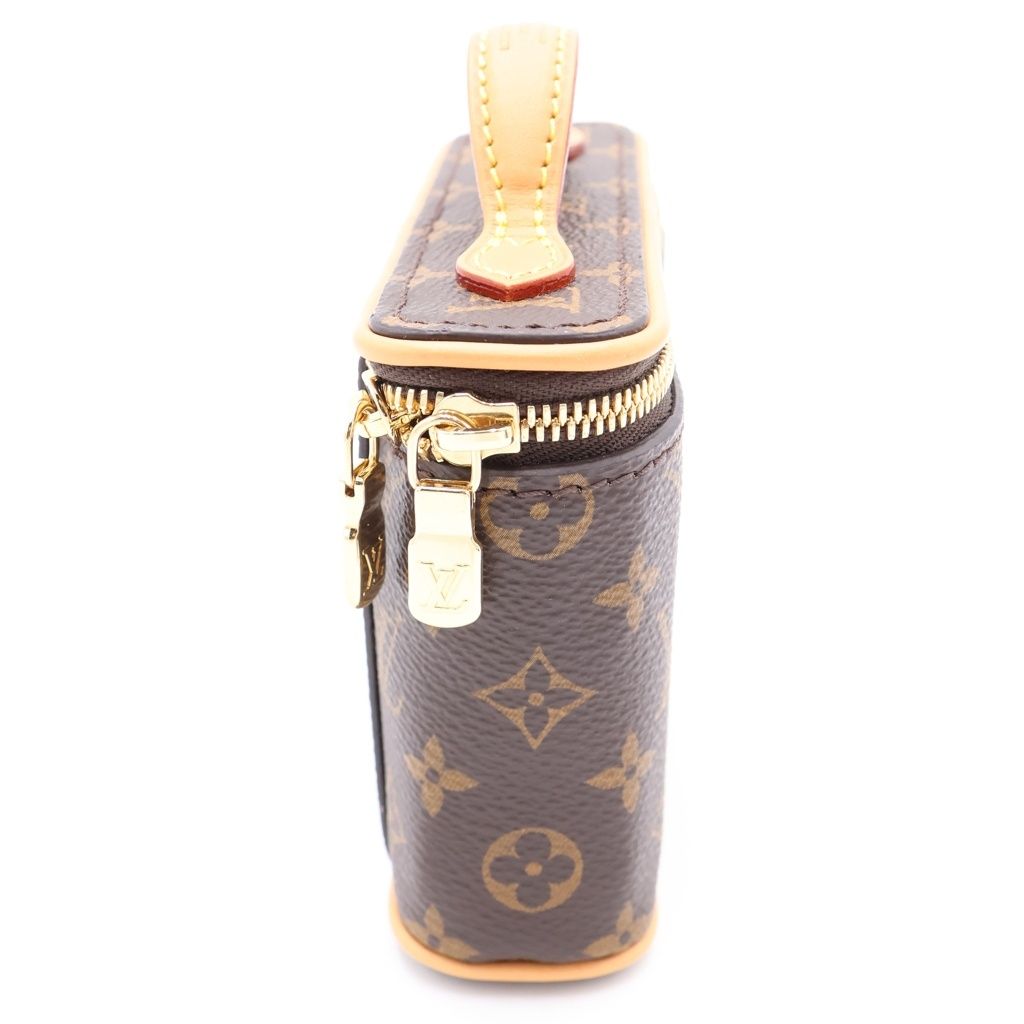 Louis Vuitton Monogram Nice View Tee Pouch Mini Bag Case Brown Leather Gold — view 3