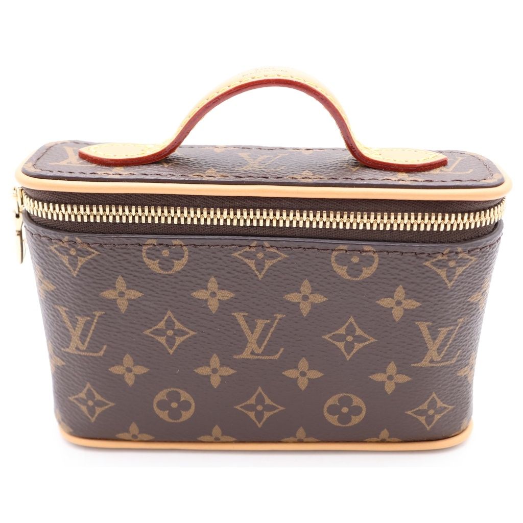 Louis Vuitton Monogram Nice View Tee Pouch Mini Bag Case Brown Leather Gold