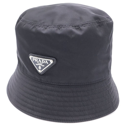 Prada Triangle Logo Bucket Hat Black