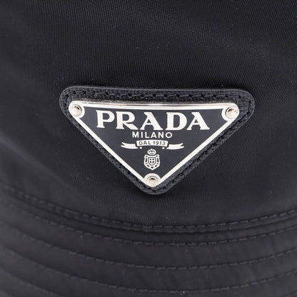 Prada Triangle Logo Bucket Hat Black — view 5