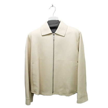 Hermes Short Jacket Washed Deerskin 38 Beige Sable Leather