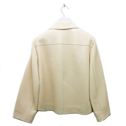 Hermes Short Jacket Washed Deerskin 38 Beige Sable Leather — view 2