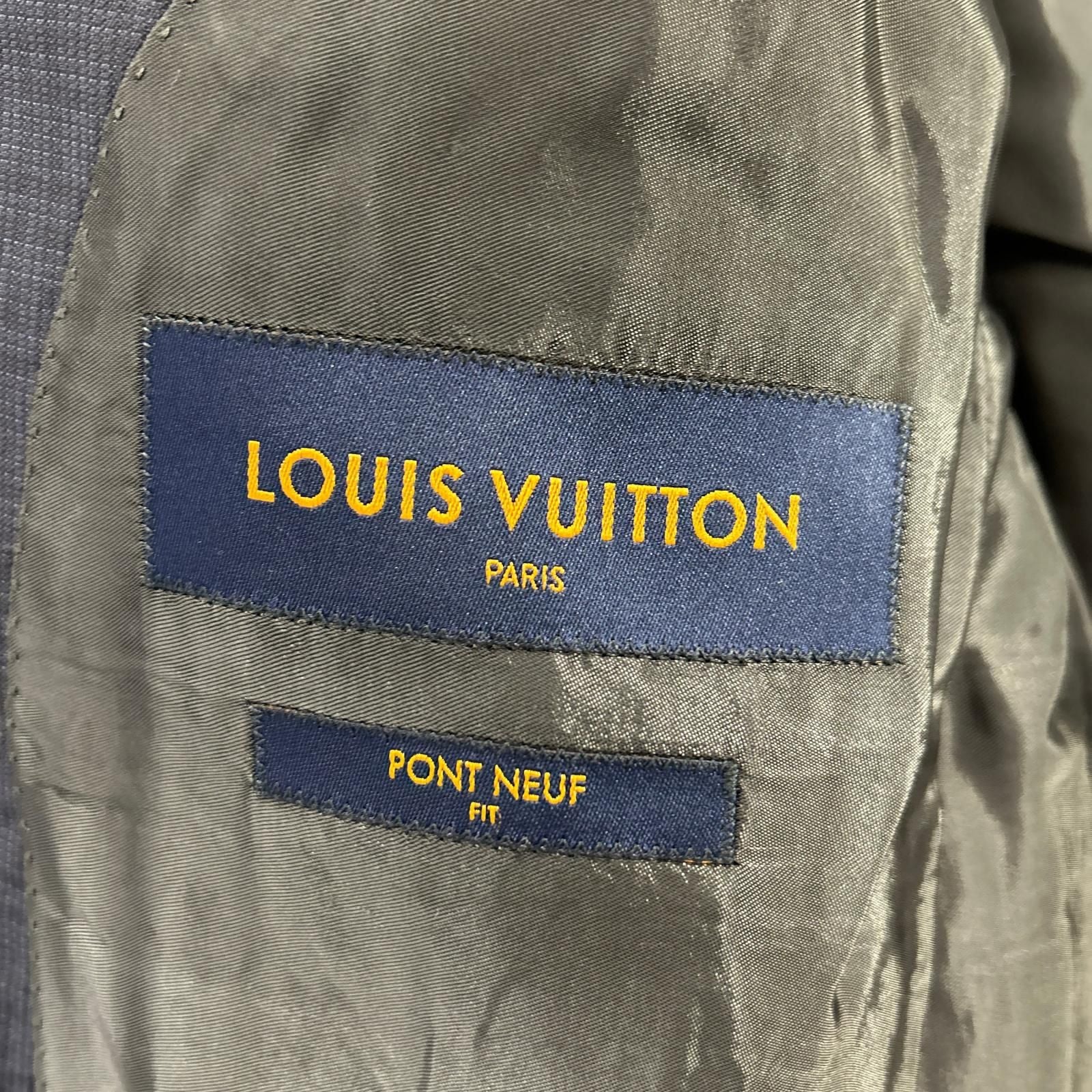 Louis Vuitton Iqe Vintage Navy Check Tailored Jacket 52 — view 4