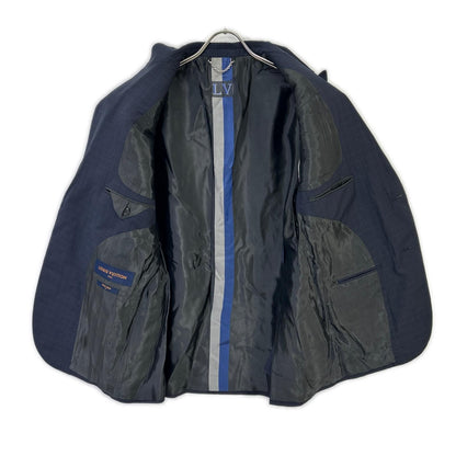 Louis Vuitton Iqe Vintage Navy Check Tailored Jacket 52 — view 3
