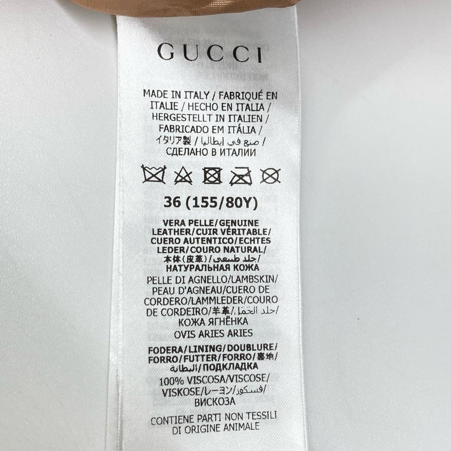 Gucci Beige Logo Button Lambskin Jacket 36 — view 5