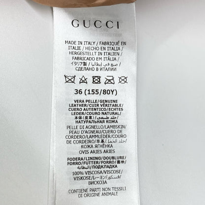 Gucci Beige Logo Button Lambskin Jacket 36 — view 5