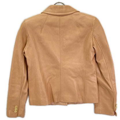 Gucci Beige Logo Button Lambskin Jacket 36 — view 2