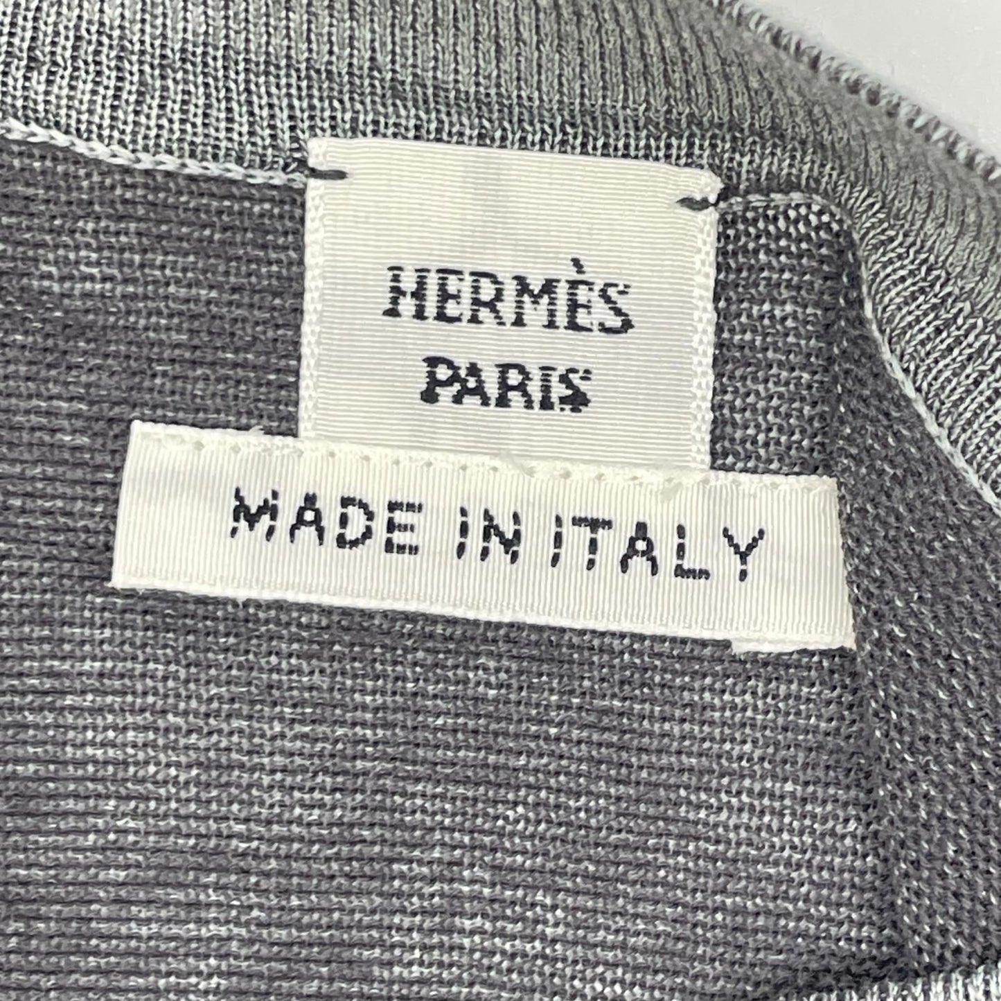 Hermes 5 DJ Carre Shu Cotton Silk Heige Dilib Knit 34 Sweater — view 3