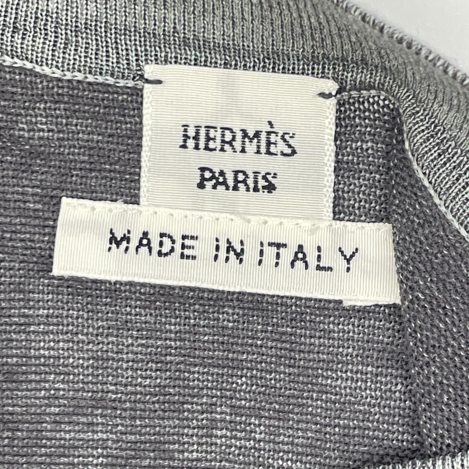 Hermes 5 DJ Carre Shu Cotton Silk Heige Dilib Knit 34 Sweater — view 3