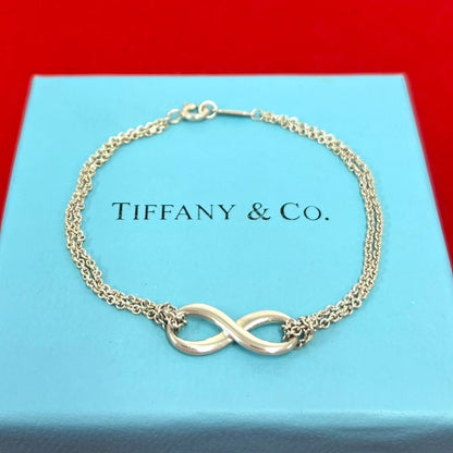 Tiffany & Co Vintage Infinity Bracelet 925 Sterling Silver Chain