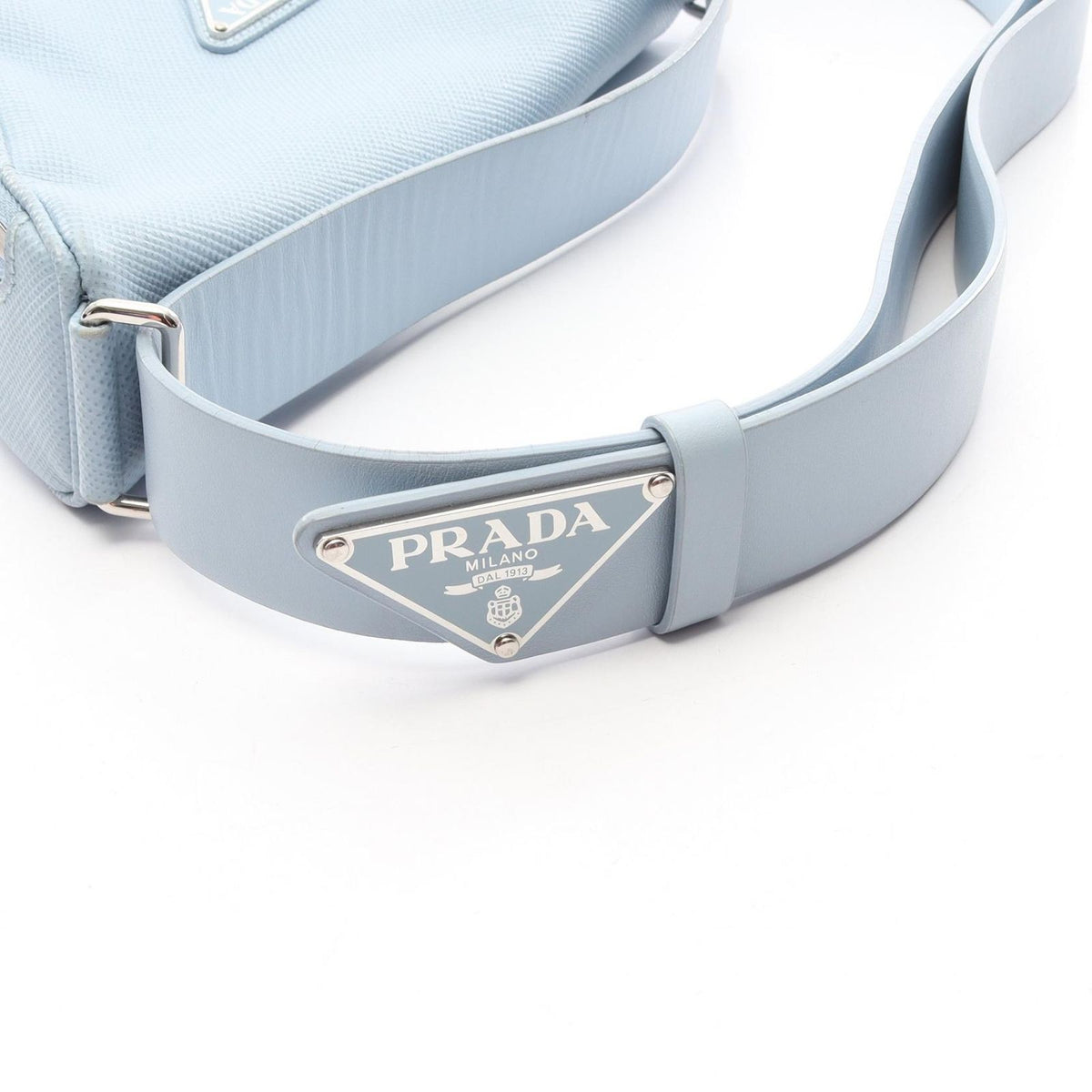 Prada Shoulder Bag Saffiano Cuir Light Blue Saffiano Leather Triangle — view 5