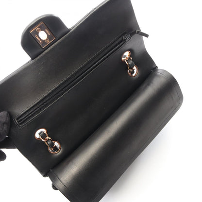 Chanel Shoulder Bag Quilted Double Flap Black Lambskin Chain — view 6
