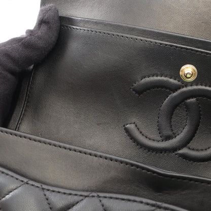 Chanel Shoulder Bag Quilted Double Flap Black Lambskin Chain — view 7