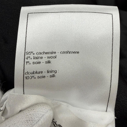 Chanel Cashmere Silk Blend CC Logo Button Chesterfield Black Navy 34 Jacket — view 9