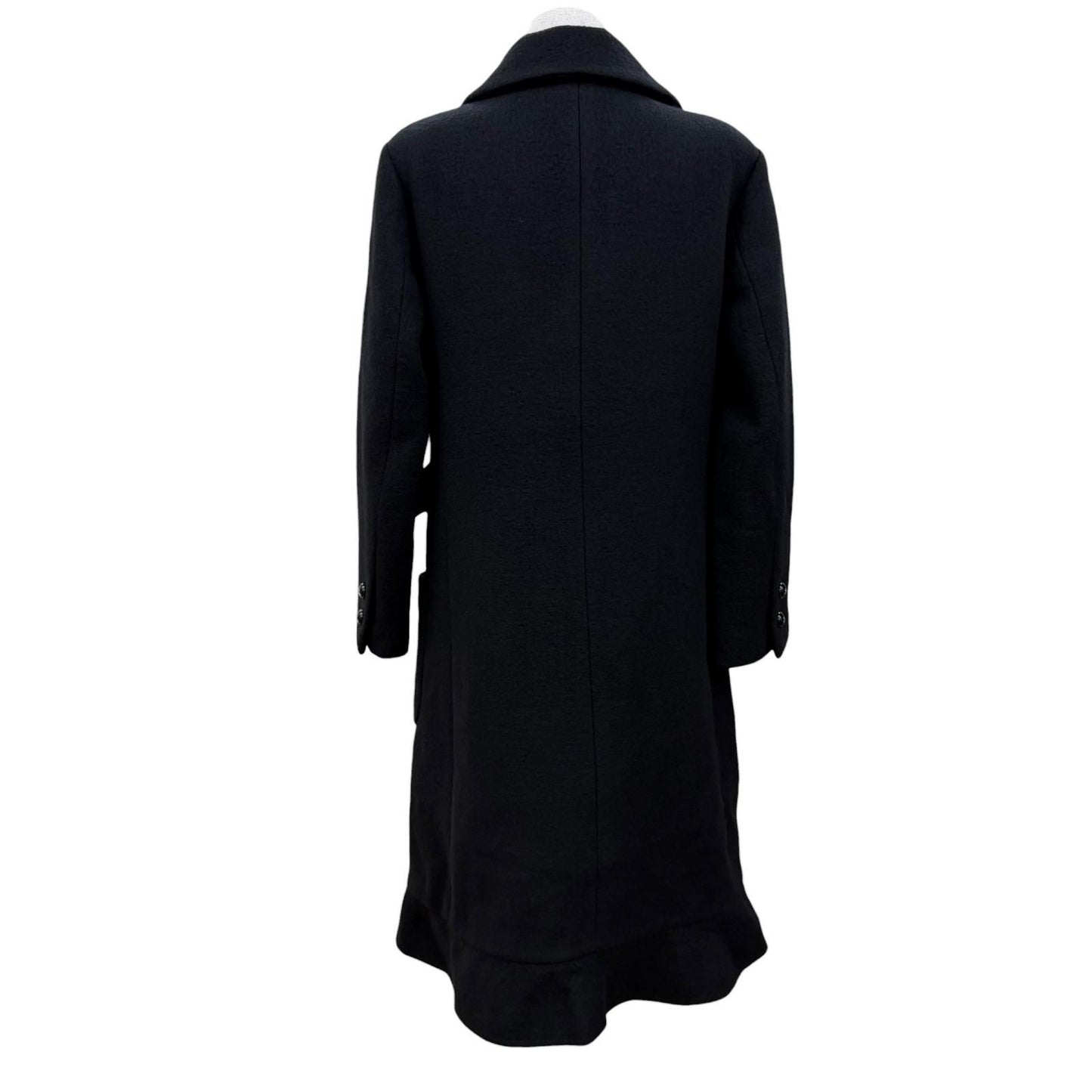 Chanel Cashmere Silk Blend CC Logo Button Chesterfield Black Navy 34 Jacket — view 4