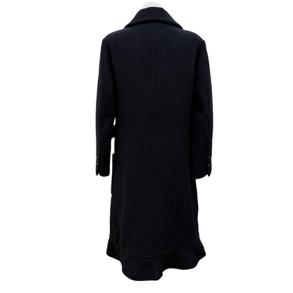 Chanel Cashmere Silk Blend CC Logo Button Chesterfield Black Navy 34 Jacket — view 4