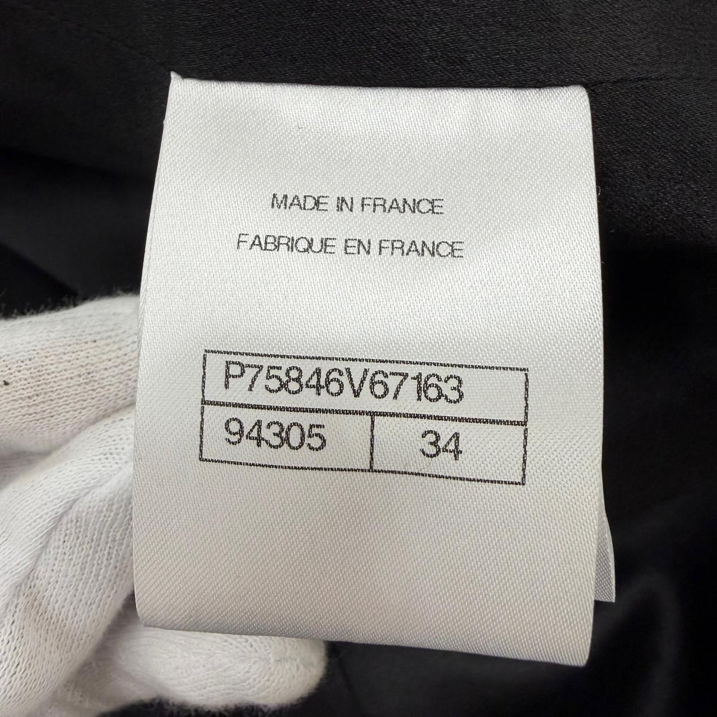 Chanel Cashmere Silk Blend CC Logo Button Chesterfield Black Navy 34 Jacket — view 8