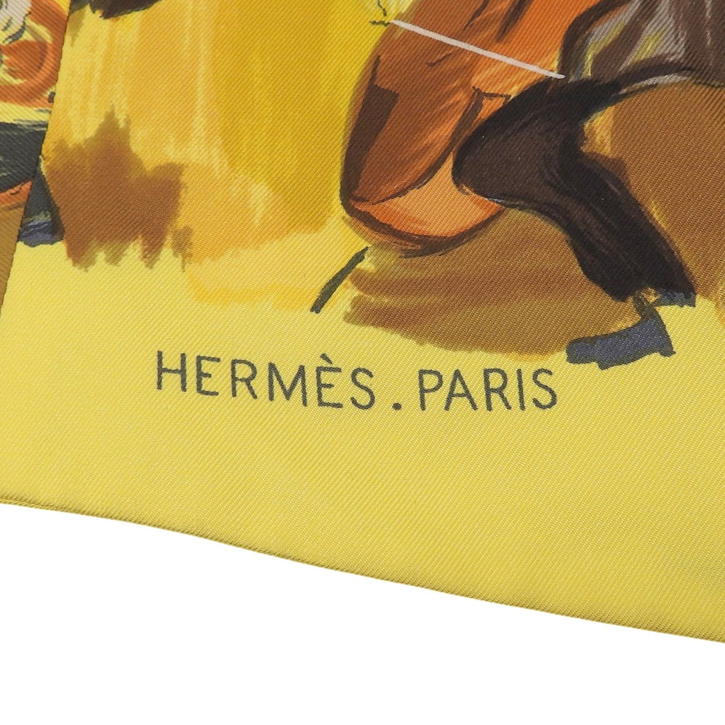 Hermes Vintage Concerto Silk 100% Vest Gilet Yellow Brown 40 — view 6