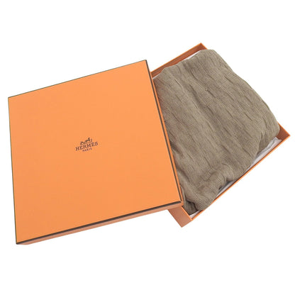 Hermes Cotton 100% All Pattern Knitted Scarf Shawl Brown — view 2